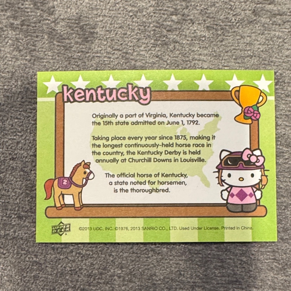 Hello Kitty Kentucky Collectable Card - Picture 2 of 2